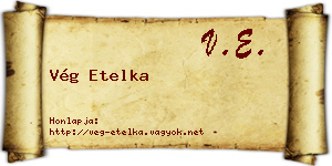 Vég Etelka névjegykártya
